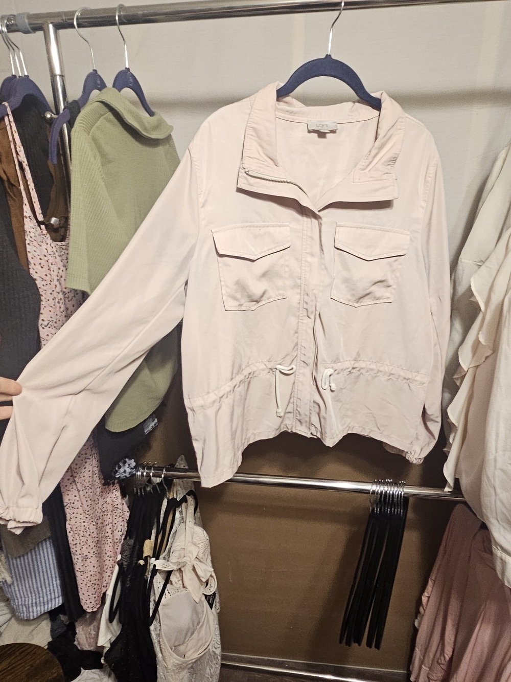 LOFT Blush Utility Jacket with Drawstring Waist